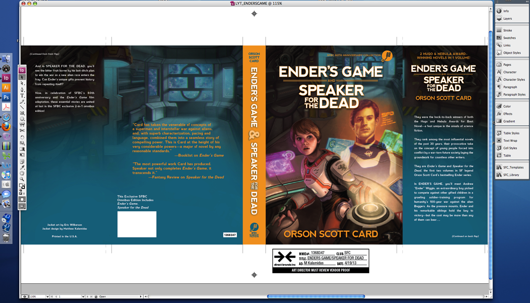 Cover Art for Ender’s Game/Speaker for the Dead Omnibus Edition